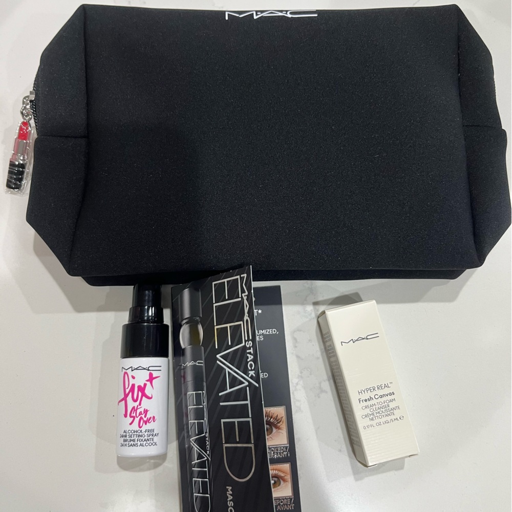 MAC Black Makeup Bag with Cosmetics